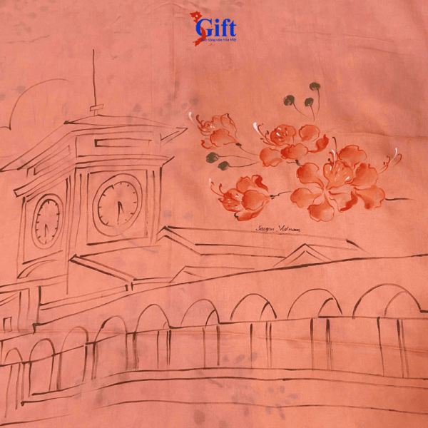 Khăn Lụa Tơ Tằm Hà Đông Vẽ Tay Chợ Bến Thành