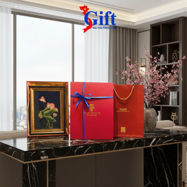 Tranh Sơn Mài Hoa Sen Đắp Nổi SG02.1