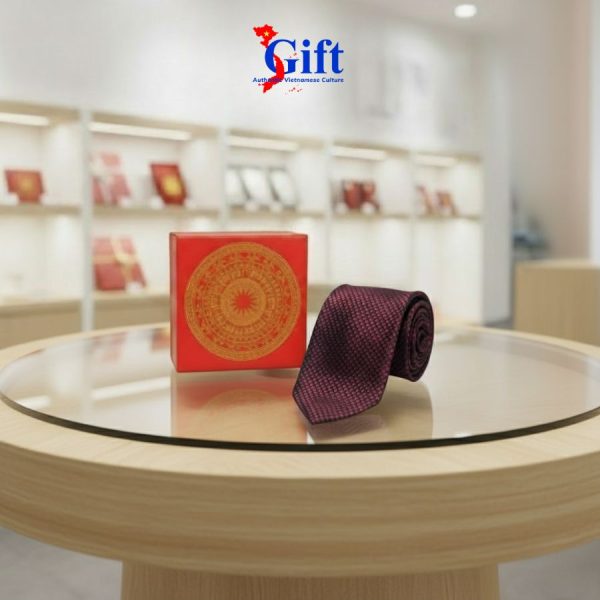 Silk Tie with Red Polka Dot Pattern - Black Box SGMNV-CRV48