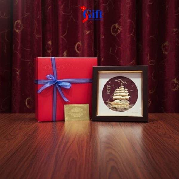 Tranh Đồng Thuận Buồm Dát Vàng 24K