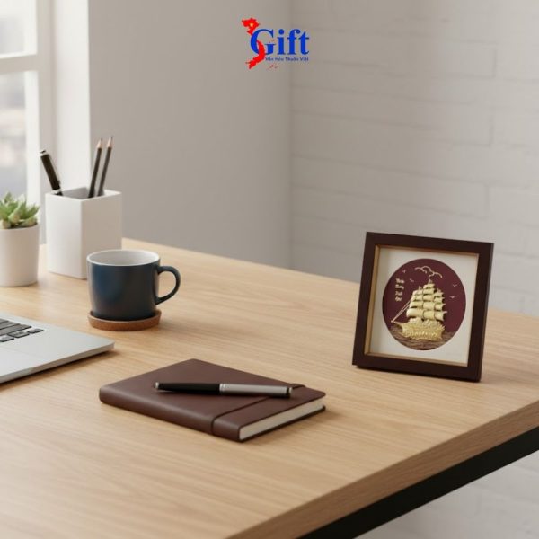 Tranh Đồng Thuận Buồm Dát Vàng 24K