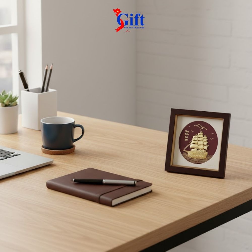 Tranh Đồng Thuận Buồm Dát Vàng 24K (5) Tranh Đồng Thuận Buồm Dát Vàng 24K