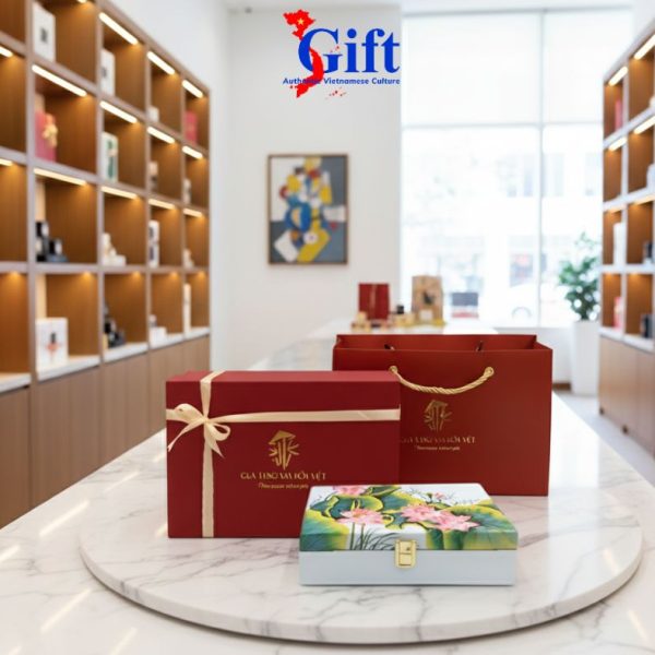 Hộp trang sức cao cấp sen đắp nổi SG04.1