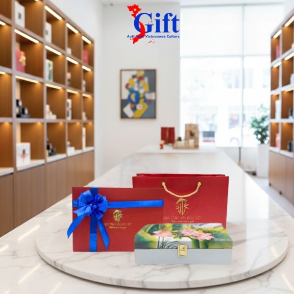 Hộp trang sức cao cấp sen đắp nổi SG04.1