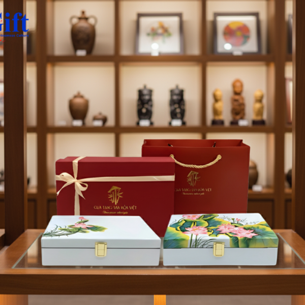 Hộp Trang Sức Sơn Mài Hoa Sen 2 SG04.1