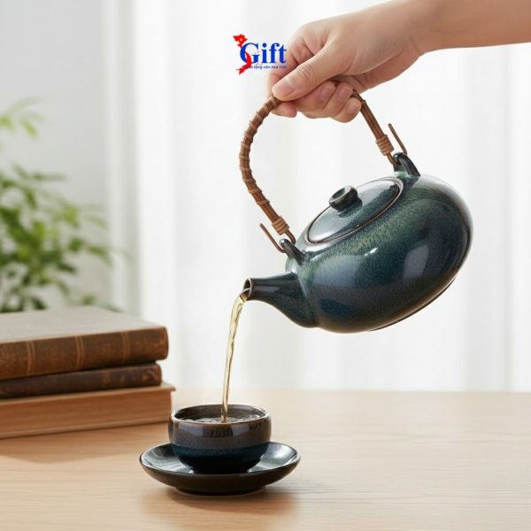 Bình Trà Men Hỏa Biến, Gốm Sứ Bát Tràng, Màu Sắc Độc Bản SG06.3