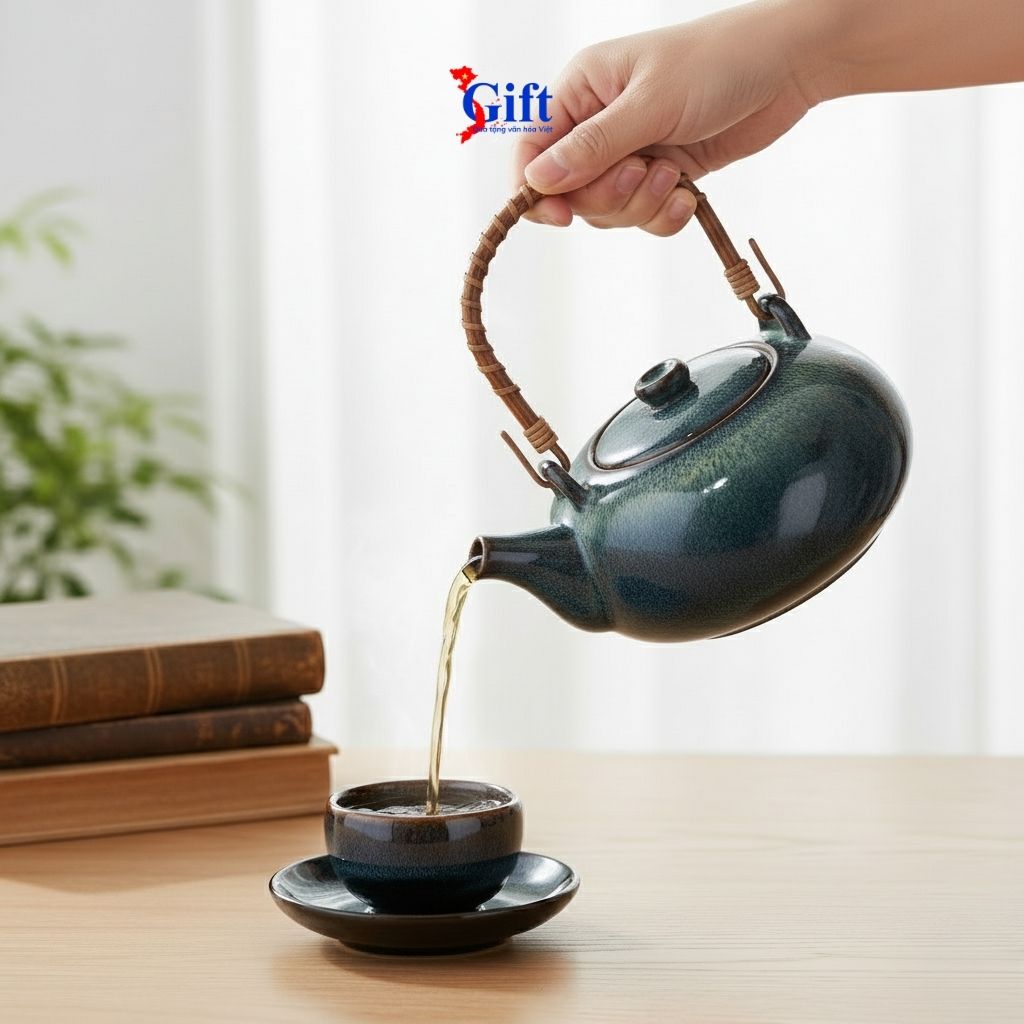 Bình Trà Men Hỏa Biến Gốm Sứ Bát Tràng Màu Sắc Độc Bản (1) Bình Trà Men Hỏa Biến, Gốm Sứ Bát Tràng, Màu Sắc Độc Bản SG06.3