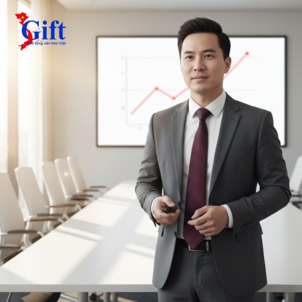 Cà Vạt Lụa Tơ Tằm Họa Tiết Chấm Bi Đỏ - Hộp Xanh SG07.2