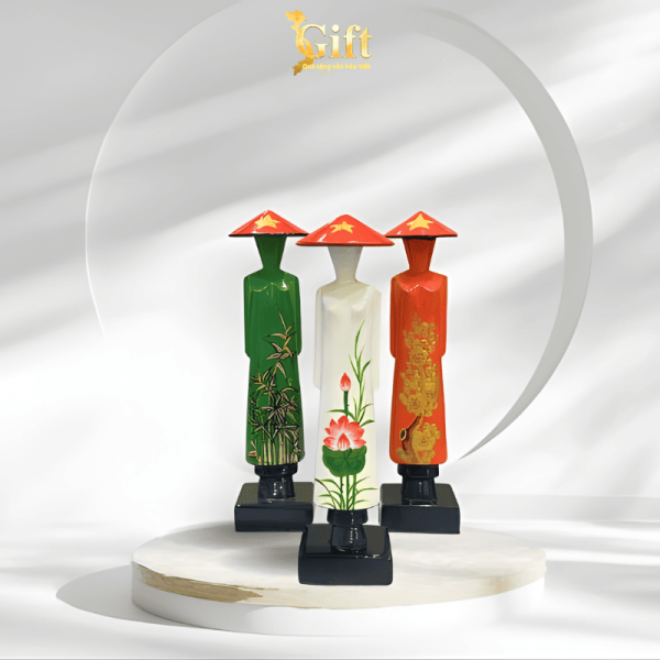 Combo Hộp Trang Sức Sơn Mài và Tượng Cô Gái Áo Dài