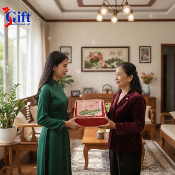 Hand-Painted Pink Lotus Mulberry Silk Scarf with Tassels – Red Gift Box & Premium Gift Bag