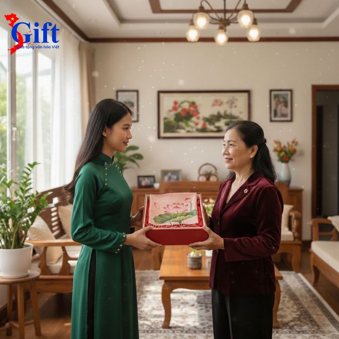 KHand-Painted Pink Lotus Mulberry Silk Scarf with Tassels – Red Gift Box & Premium Gift Bag Hand-Painted Pink Lotus Mulberry Silk Scarf with Tassels – Red Gift Box & Premium Gift Bag