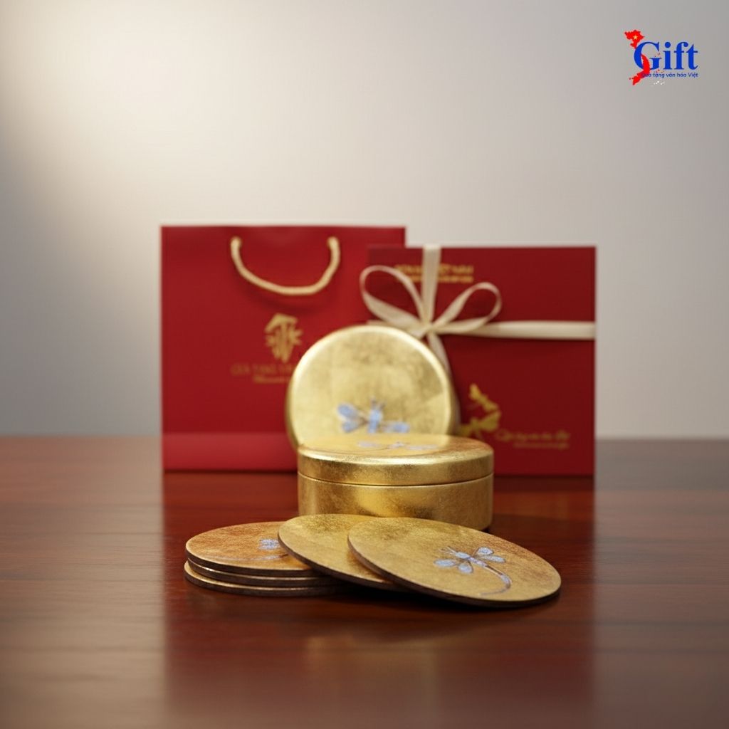 Lót Ly Sơn Mài Chuồn Chuồn Cẩn Trứng Vàng (2) Lót Ly Sơn Mài Chuồn Chuồn Cẩn Trứng Vàng SGDLL10-3