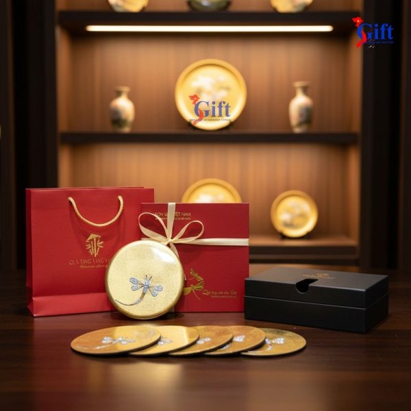 Lót Ly Sơn Mài Chuồn Chuồn Cẩn Trứng Vàng SGDLL10-3