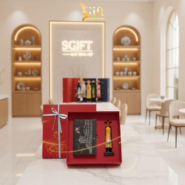 Combo Hộp Trang Sức Sơn Mài và Tượng Cô Gái Áo Dài