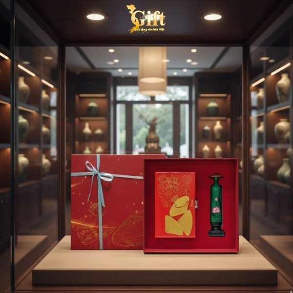 Combo Hộp Trang Sức Sơn Mài và Tượng Cô Gái Áo Dài