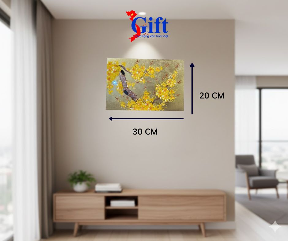 Tranh Sơn Mài Hoa Mai Dát Vàng SGTSM234