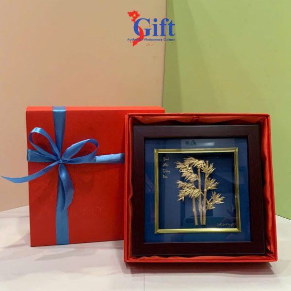 Tranh đồng tre trúc dát vàng 24k cao cấp SGMNVHD04.9