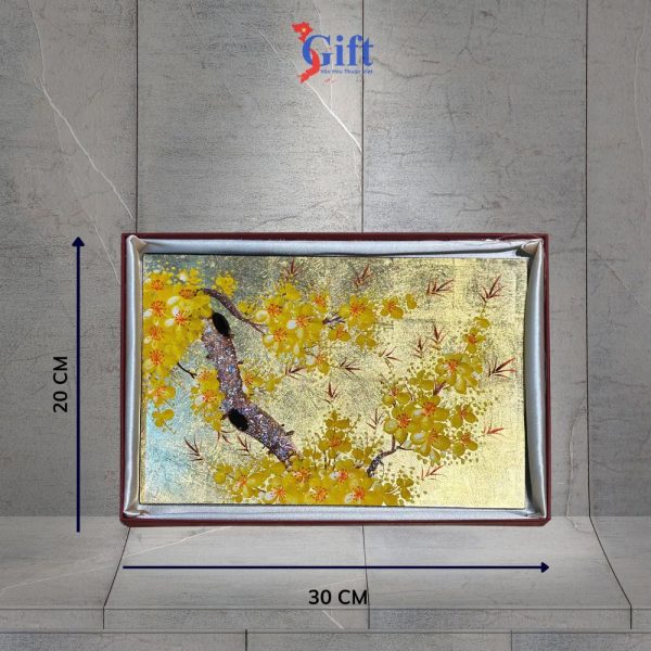 Tranh Sơn Mài Hoa Mai Dát Vàng SGTSM234 - Tinh Hoa Văn Hóa Việt