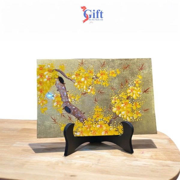 Tranh Sơn Mài Hoa Mai Dát Vàng SGTSM234 - Tinh Hoa Văn Hóa Việt