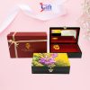Combo Hộp đựng trang sức SM sen trắng nền vàng + hộp ép kim SGCBHTSHD04-5