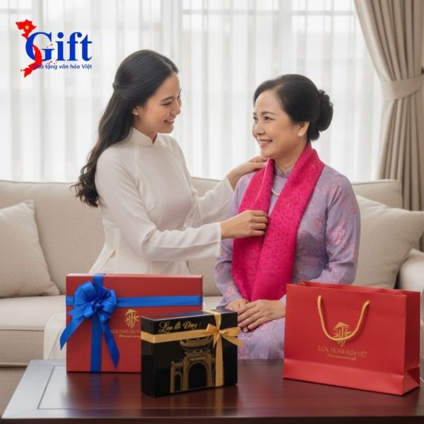 Pink Floral Silk Scarf – Black Lacquer Box & Gift Bag SGKLTA419