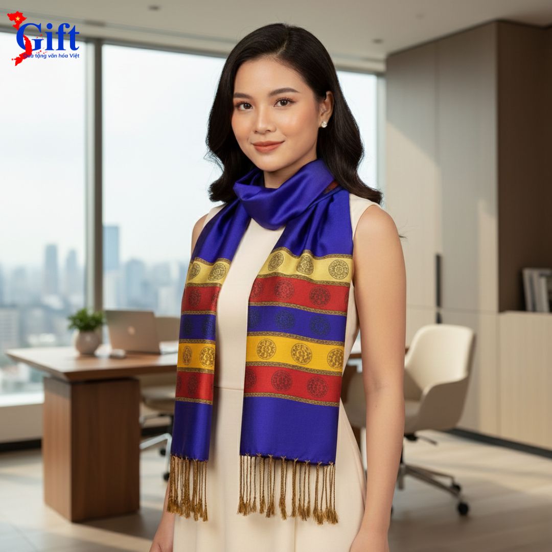 Khăn Lụa Trống Đồng Văn Miếu Quốc Tử Giám Sgift (6) Khăn Lụa Trống Đồng Văn Miếu Quốc Tử Giám Sgift