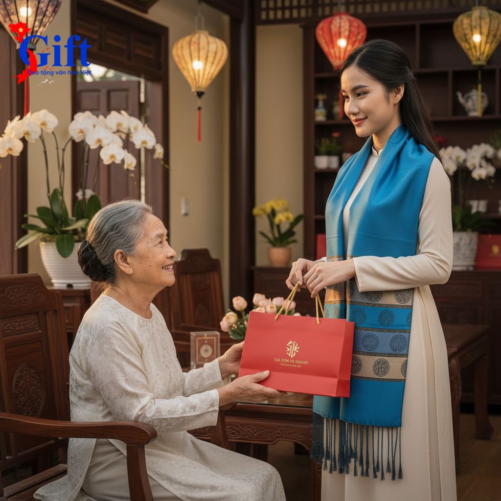 Blue Temple of Literature Bronze Drum Silk Scarf Blue Temple of Literature Bronze Drum Silk Scarf