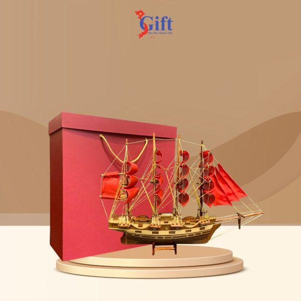 Tàu thuyền Mô Hình France 2 Buồm Đỏ SGMNV-TB026-3