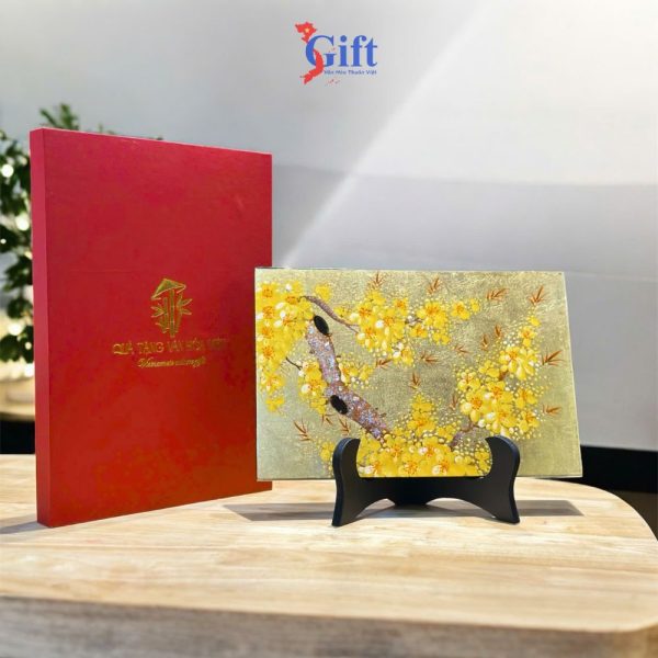 Tranh Sơn Mài Hoa Mai Dát Vàng SGTSM234 - Tinh Hoa Văn Hóa Việt