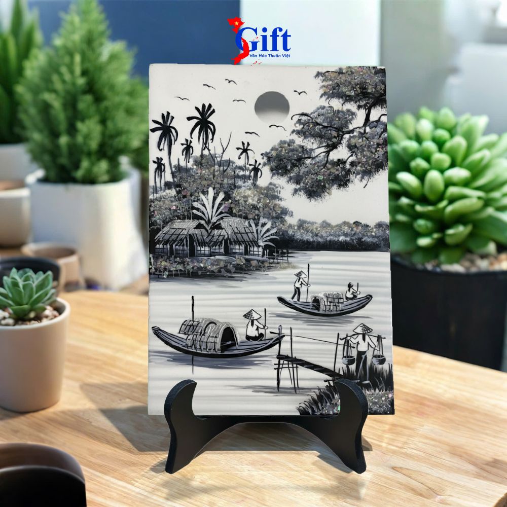Tranh sơn mài đồng quê