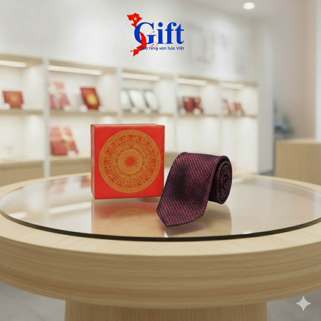 Cà Vạt Lụa Tơ Tằm Họa Tiết chấm bi Hộp Sơn Mài Cao Cấp Cà Vạt Lụa Tơ Tằm Họa Tiết chấm bi Hộp Sơn Mài Cao Cấp (2)