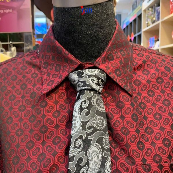 Cà vạt lụa cao cấp họa tiết đuôi công