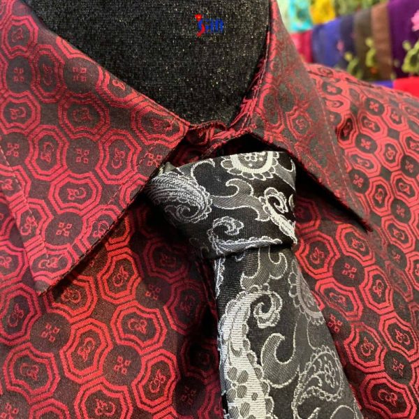 Cà vạt lụa cao cấp họa tiết đuôi công