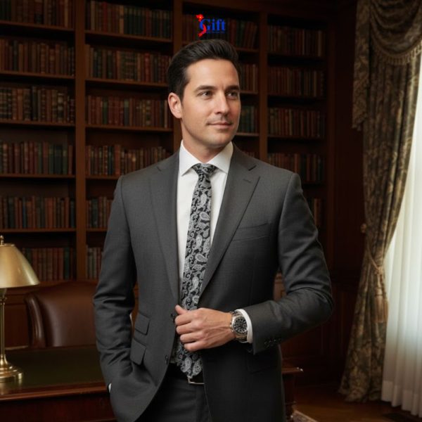 Cà vạt lụa cao cấp họa tiết đuôi công