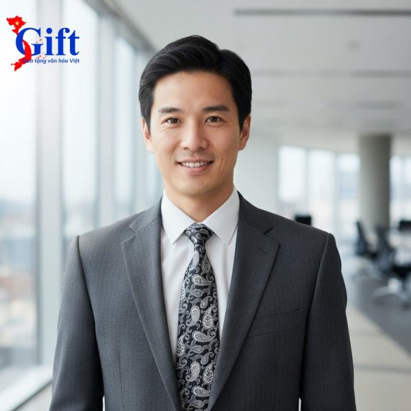 Cà Vạt Lụa Tơ Tằm Họa Tiết Đuôi Công