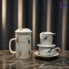 Ly Lọc Trà & phin cafe vẽ chuồn kim xanh đỏ