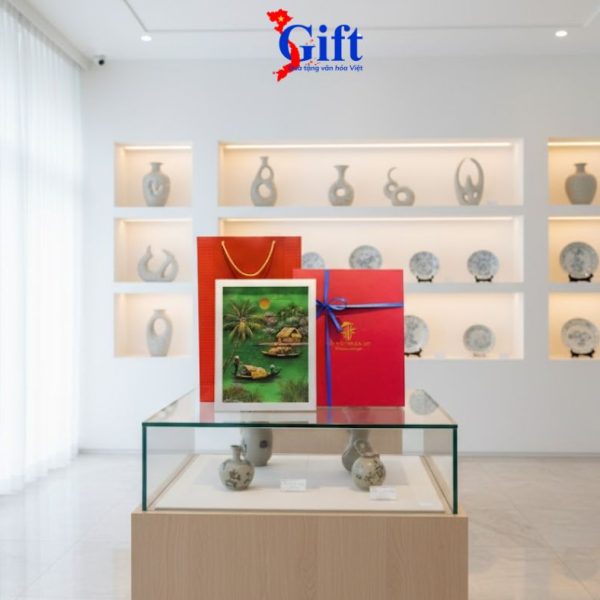 Bộ Tranh Sơn Mài Đồng Quê Nền Xanh SGTSM3040: Nét Thanh Bình Cho Không Gian Hiện Đại