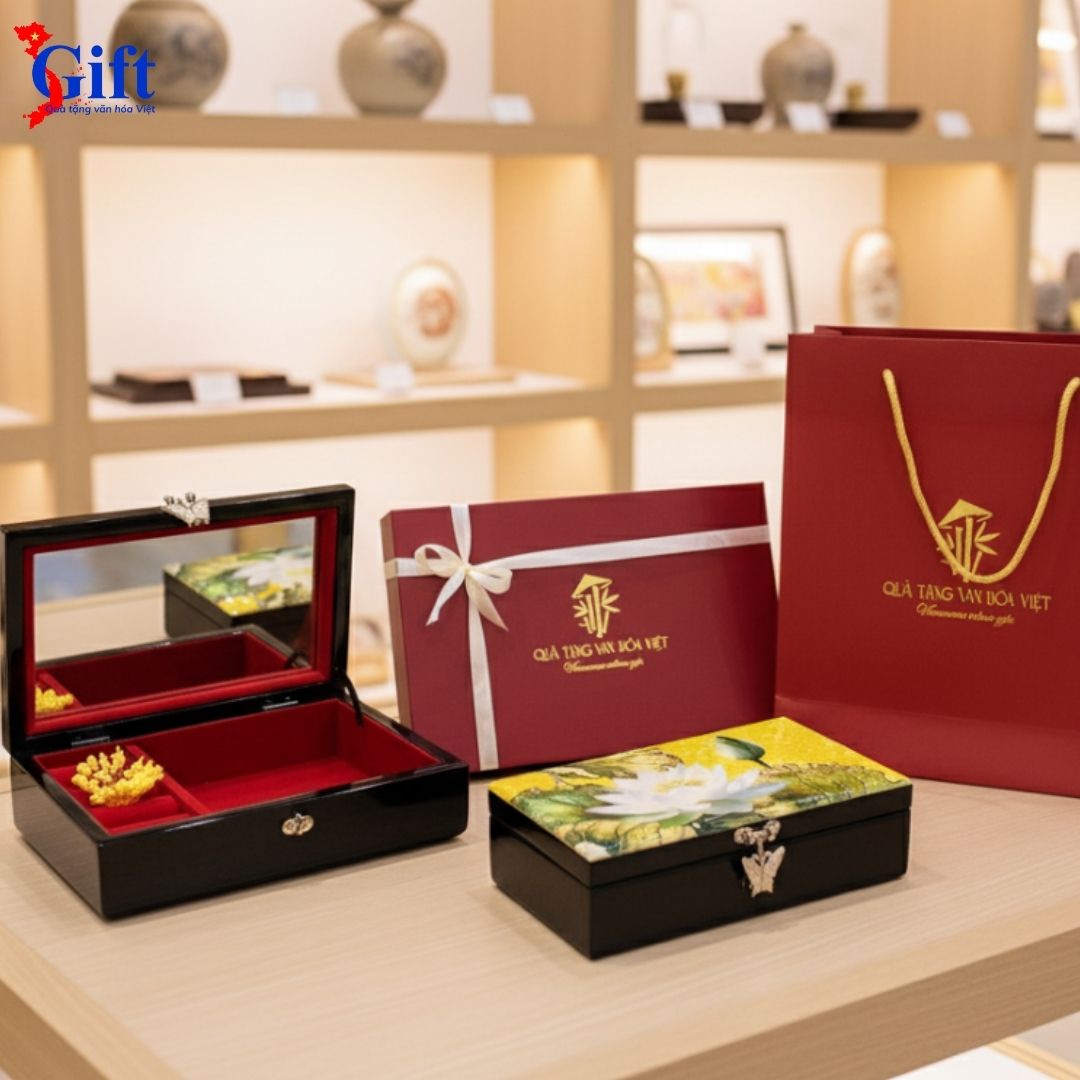 Hộp trang sức sơn mài cao cấp Sgift