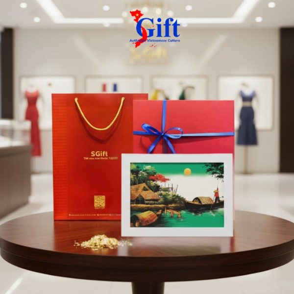 Countryside Green-Background Lacquer Painting Set SGTSM2030