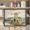 Tranh sơn mài Chợ Bến Thành Quà tặng văn hóa SG02.2