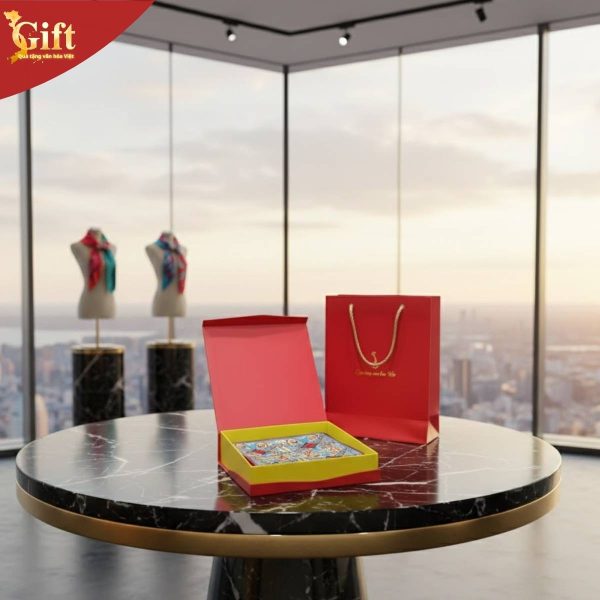 Khăn Lụa Cao Cấp Dancing Color 100% Silk (60x60cm) SG-HBHT60-07. Nâng Tầm Phong Cách