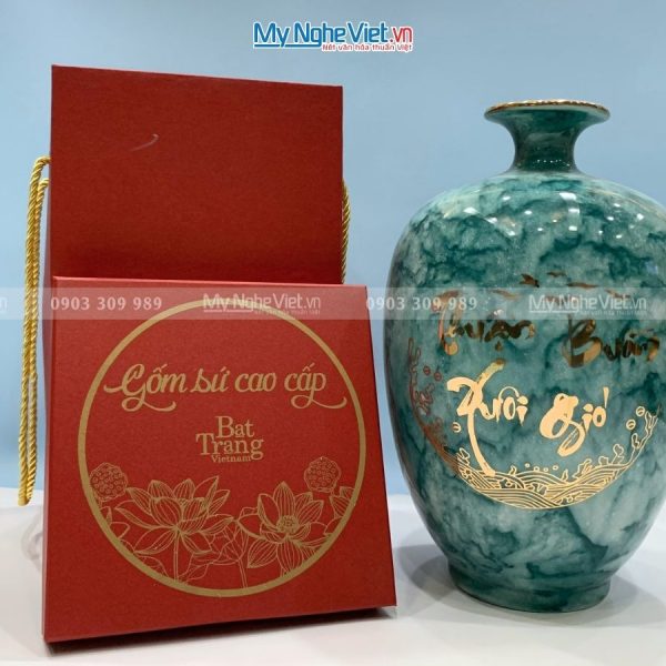 Bình Thu Tài Lộc Gốm Men Vân Đá Thuận Buồm Xuôi Gió LHGML02.1