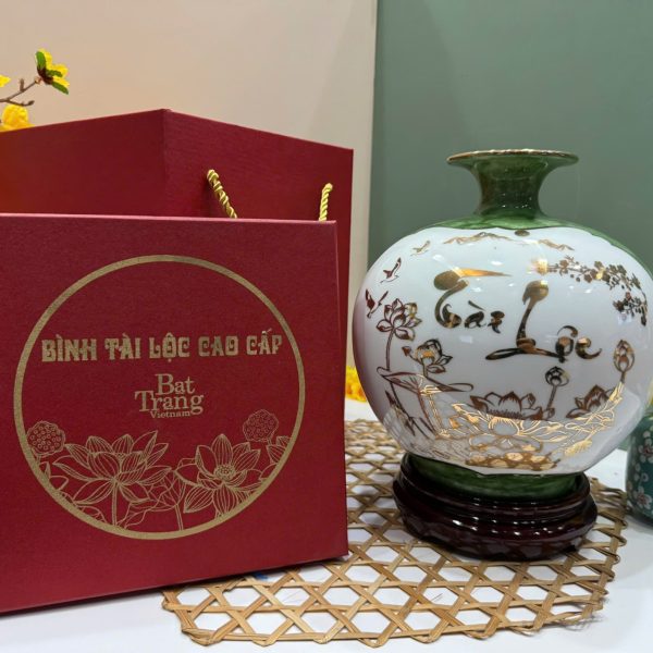 Bình thu tài hút lộc nhị cảnh Tài Lộc
