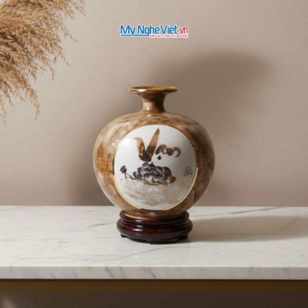 Bình thu tài hút lộc nhị cảnh vạn sự như ý MNV-VBT22/7-2