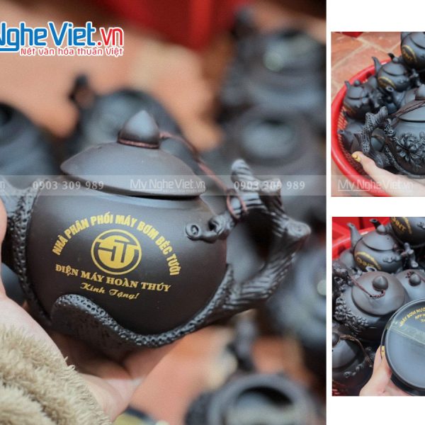 Bộ bình trà ( ấm chén ) tử sa in logo