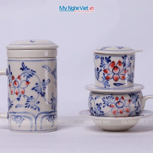 Combo Ly Lọc Trà + phin cafe vẽ sen