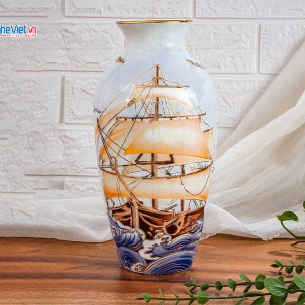 Lọ hoa- bình hoa gốm Thuận Buồm Xuôi Gió