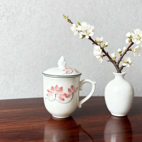 Ly Sứ Vẽ Sen Hồng SGMNV-LS1 – Giải Pháp Quà Tặng Doanh Nghiệp SGIFT Giá Tốt