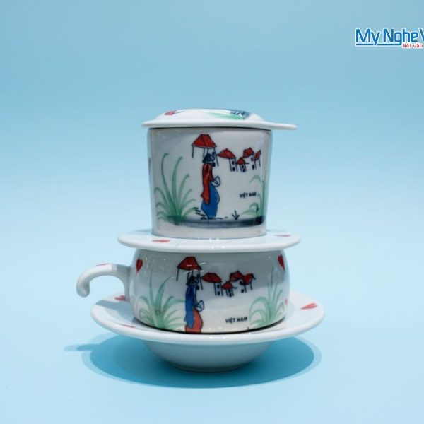 Phin cà phê thấp vẽ 1 cô gái CFVH004.4