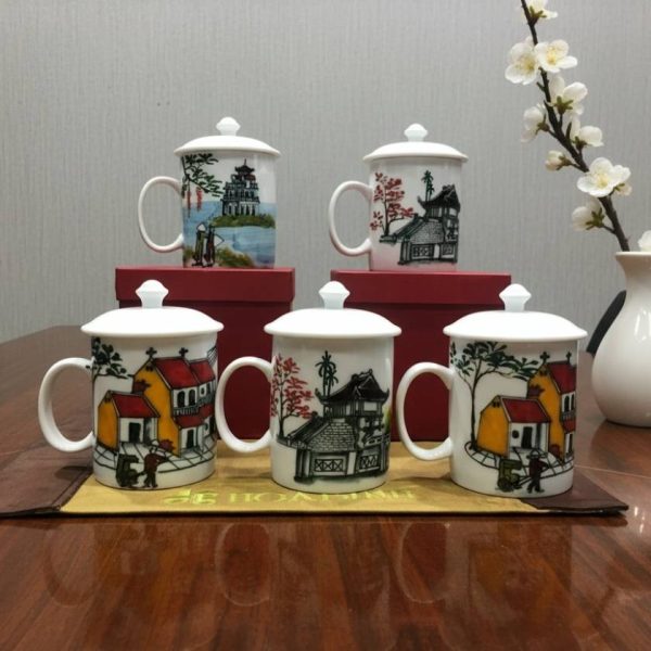 Ly Sứ Quai C Vẽ Cảnh Hà Nội SGLSVBT016 – Quà Tặng Doanh Nghiệp SGIFT